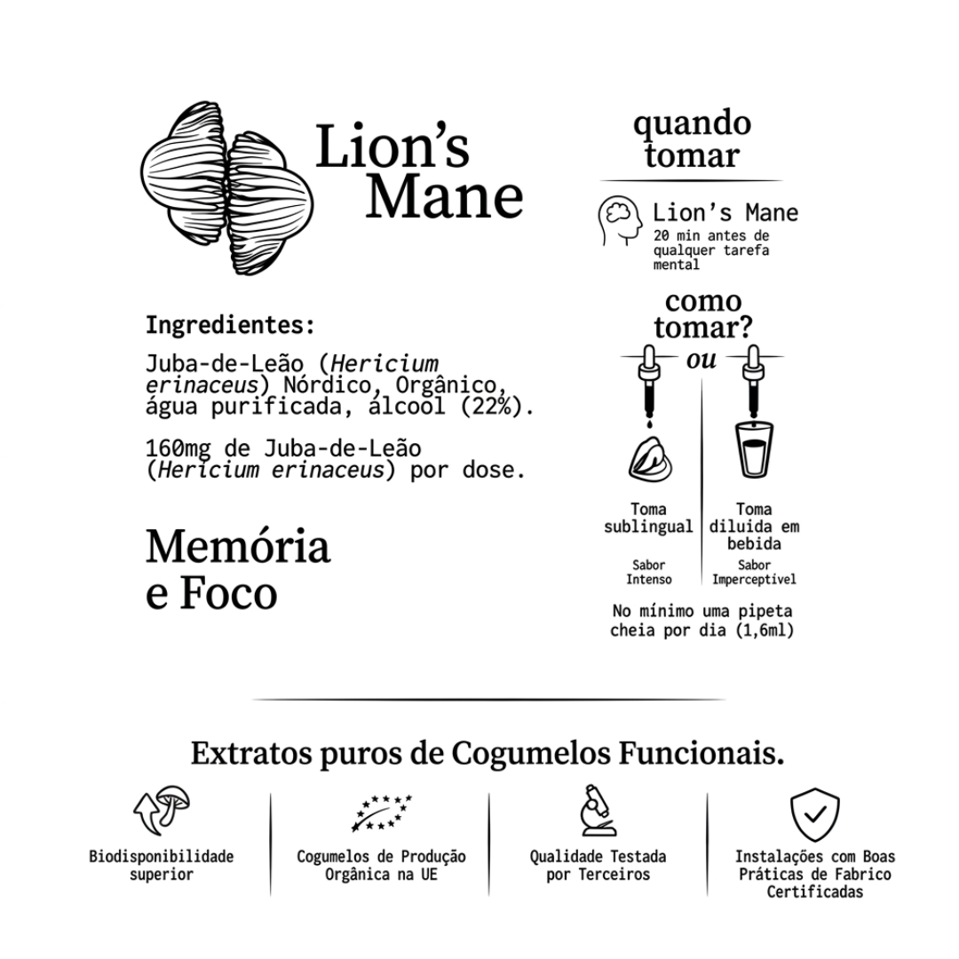 Extrato Puro de Lion's Mane Orgânico         